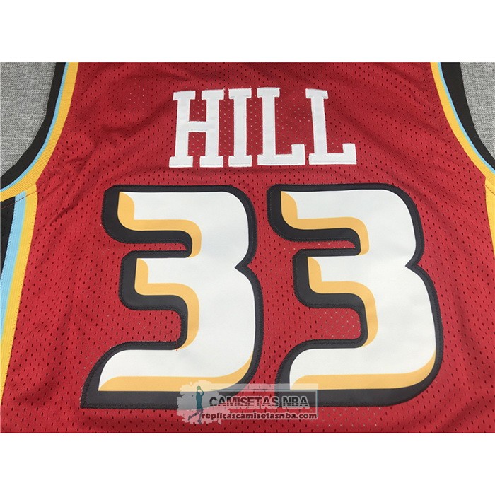 Camiseta Detroit Pistons Grant Hill NO 33 Mitchell & Ness 1999-00 Rojo